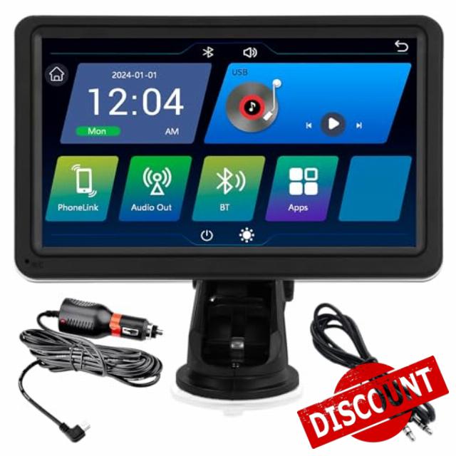 Simply Auto 7 Inch Smart In-Car Display – Wireless Apple CarPlay & Android Auto