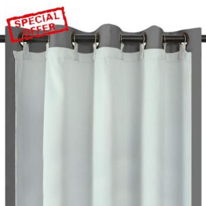 Melodieux Full Blackout Lining for Eyelet Curtains -3 Pass Thermal Linings with Hooks (White