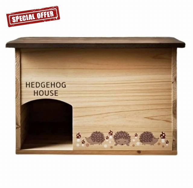 Wooden Hedgehog House Shelter for Garden Wildlife