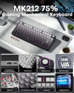 Tri-Mode Wireless QMK/VIA | Hot Swappable Gasket Mount · Gaming RGB Backlit · 4000mAh Battery · Volume Knob · Side Printed Keycaps · PC/Mac/PS5