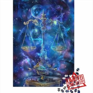 Libra Zodiac Cosmic Art 1000 Piece Jigsaw Puzzle for Adults Paper Puzzle Game for Family Relaxing Home Decor Gift Focus 70x50cm/1000pcs