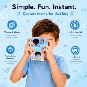 1080P Instant Print Camera for Kids with 32GB Card & 3 Rolls Paper