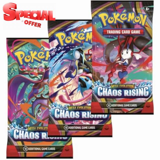 Pokémon TCG: Chaos Rising Booster Packs x3 | Pokemon Chaos Rising ME04 | Pokemon Mega Evolution Series | Perfect for Fans of Chaos Rising Booster Box | Titan Authenticated