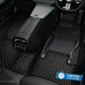 Custom Car Floor Mats for Mercedes-Benz A B C E G CL CLA CLE CLK CLS ML AMG-GT EQA EQB EQC EQE EQS GLA GLB GLC GLK GLS SL SLC SLK S R (sedan/SUV/Truck) Luxury Carpets (Black White)