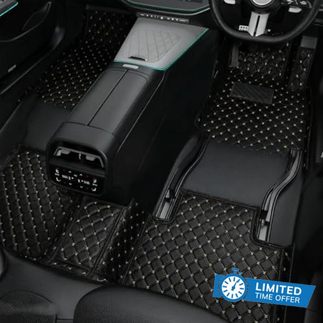 Custom Car Floor Mats for Mercedes-Benz A B C E G CL CLA CLE CLK CLS ML AMG-GT EQA EQB EQC EQE EQS GLA GLB GLC GLK GLS SL SLC SLK S R (sedan/SUV/Truck) Luxury Carpets (Black White)
