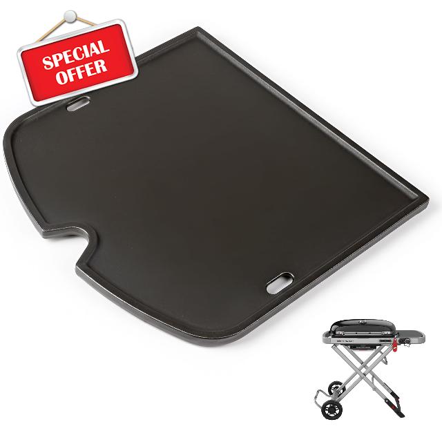 7034 Cast Iron Griddle for Weber Traveler Portable Gas Grill