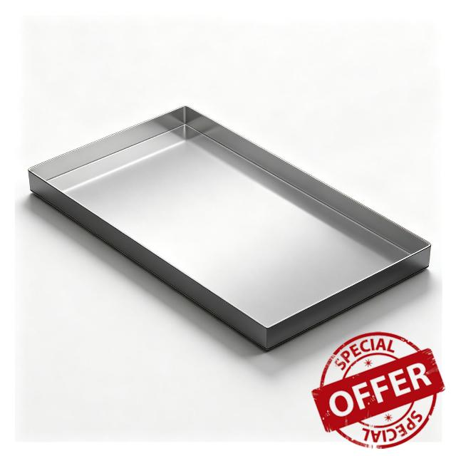 Stainless Steel Rectangular Drip Pan Extra Large Leak Proof Catch Tray for Outdoor AC Unit HVAC Oil Drain Pan Under Washer Grill 2cm 5cm Depth(49x34x5cm)