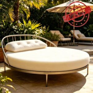 HEADBOARD Large Outdoor Round Daybed Foam Cushion