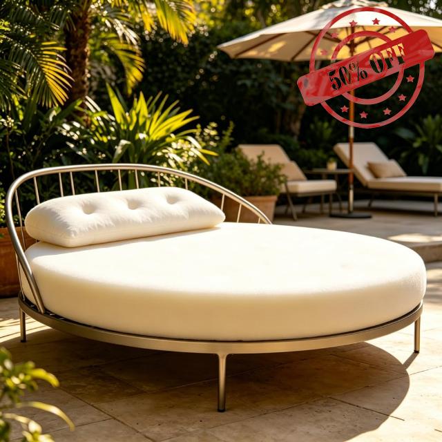 HEADBOARD Large Outdoor Round Daybed Foam Cushion