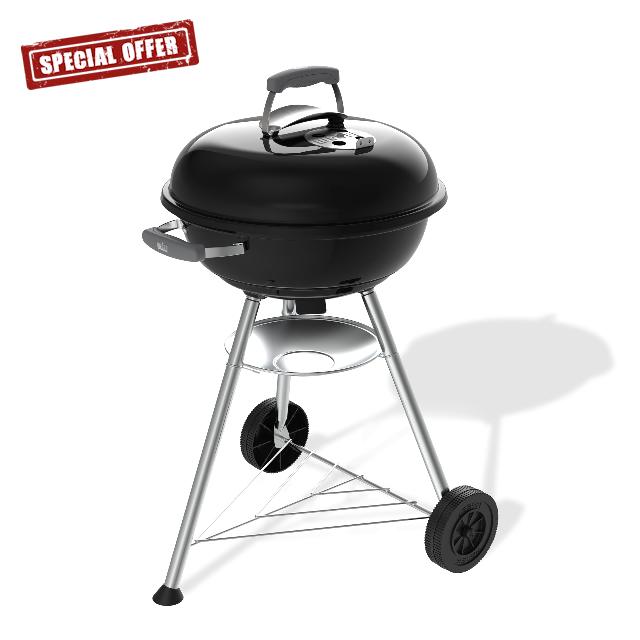 Weber Compact Kettle Charcoal Barbecue 47 cm with Stand & Wheels/Classic BBQ