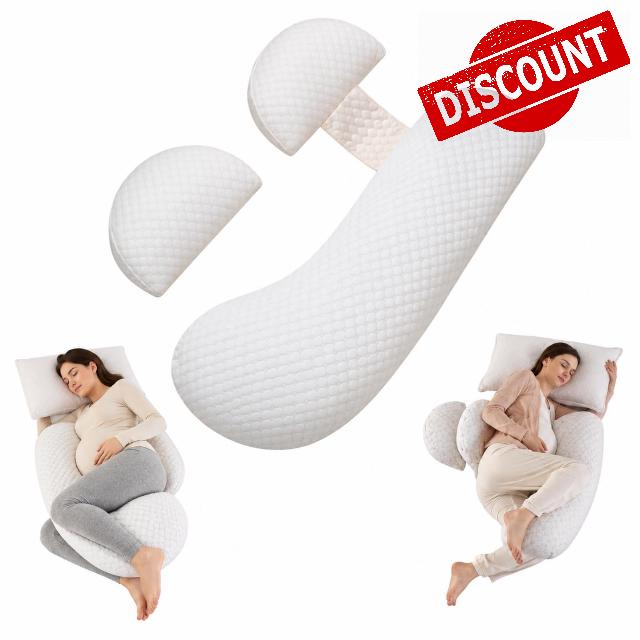Babybub - Babybub Pregnancy Pillow Baby Bub Maternity Pillow Adjustable Side Sleeper Cushion for Bump Hip and Back Support at Home (Gold)
