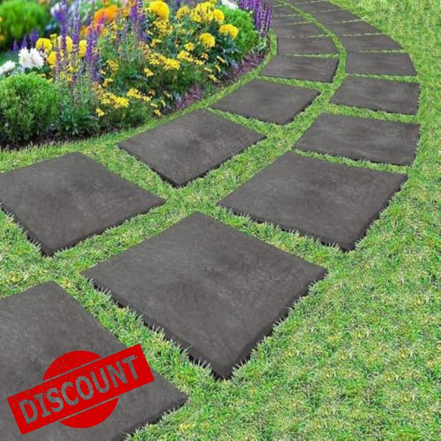 Garden Mile Set of 12 Plastic Paving Slabs 30cm – Non Slip Garden Floor Tiles