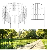 No Dig Decorative Garden Fence, 81cm H x 71cm W (10 Panels, Total Length 7.1m) Rustproof Metal Fe...