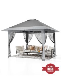 3 x 3 Height Adjustable Garden Gazebo