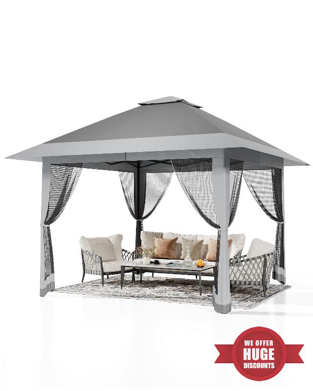 3 x 3 Height Adjustable Garden Gazebo