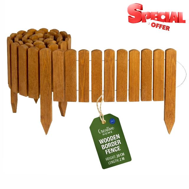 Creative Home Log Wooden Fixed Border Fence