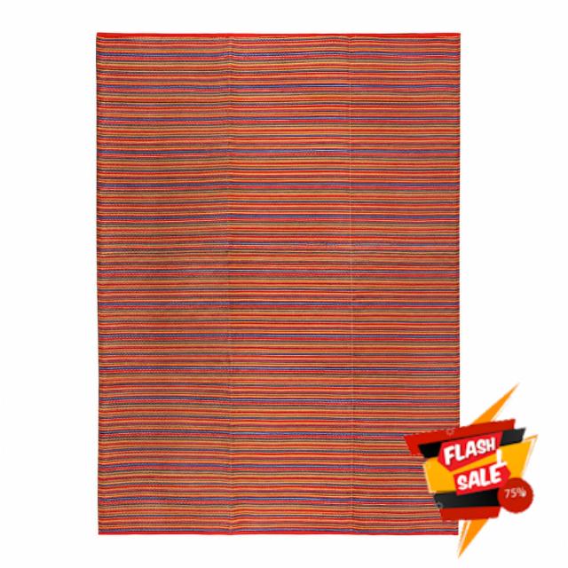 YöL Multicoloured Large Reversible Outdoor Rug 270x360cm Waterproof Garden Patio Camping Mat UV Resistant Recycled Plastic Picnic Beach Rug Lightweight Portable Durable Breathable Indoor Outdoor Use