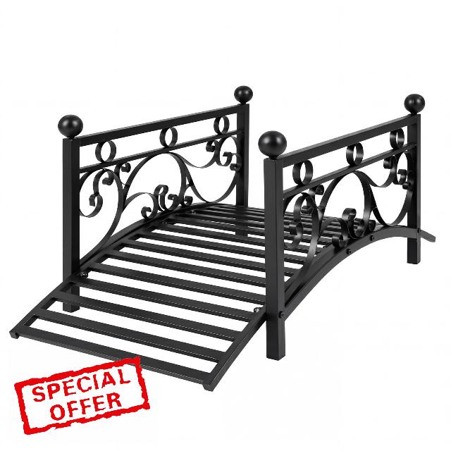 COSTWAY 1m/1.2m Metal Garden Bridge