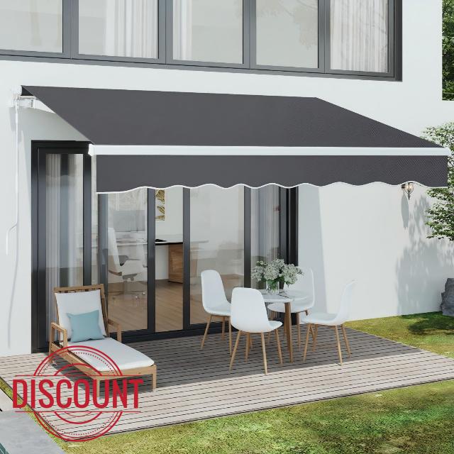 Dripex Awning Retractable Manual Awnings for Patio Garden