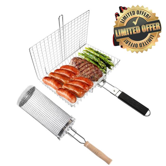 Grill Basket Set (Rectangular+Cylinder)