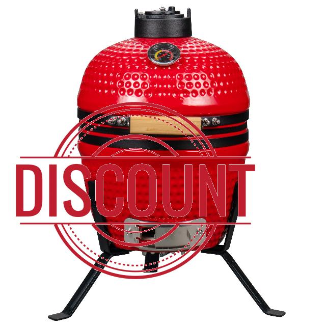 13 inch Ceramic Kamado Egg Grill | Portable Tabletop Charcoal BBQ Grill Smoker for Outdoor Cooking