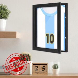Sports Shirt Display Frame | Wall Mount Wooden Football Shirt Case | UV Protection Wall Storage Box | Suitable For Displaying Baseball