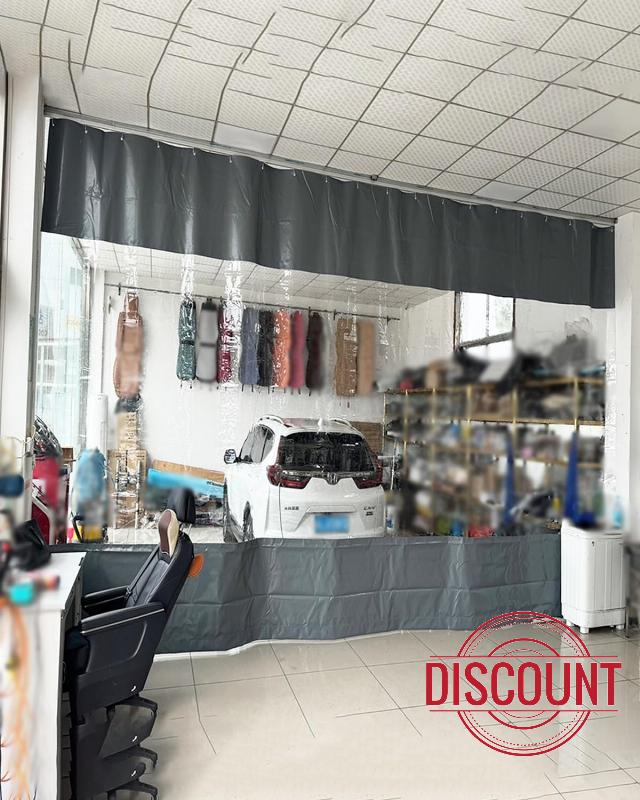 Retractable Garage Divider Curtain with Track for Industrial Room Partitioning