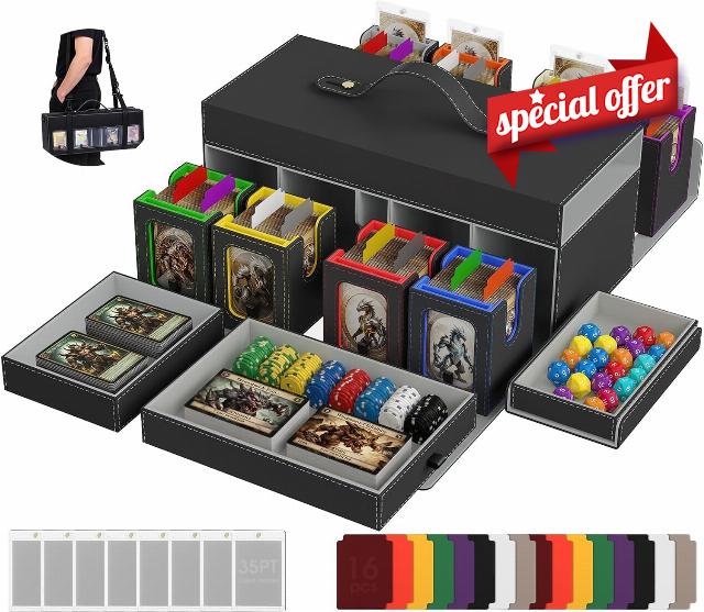 11in1 MTG Commander Deck Box with Handle&Shoulder Strap