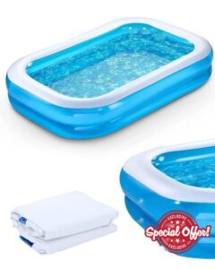 2.6M Large Rectangular Paddling Pool for Kids Adults