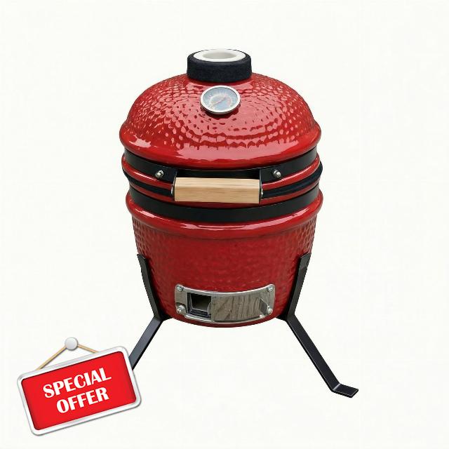 Alivio Kamado 13" Ceramic Mini BBQ Grill Smoker Egg Charcoal Cooking Oven