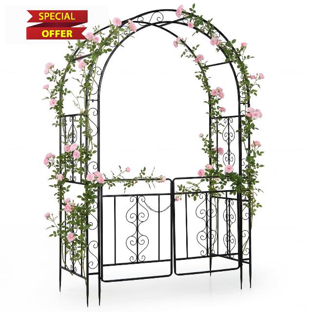 COSTWAY Garden Arch with Gate