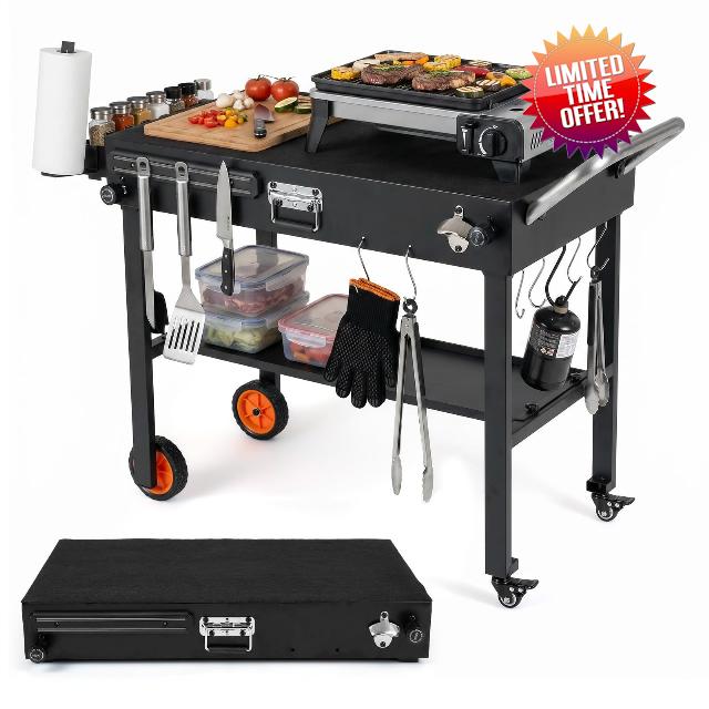 COSTWAY Portable Grill Table