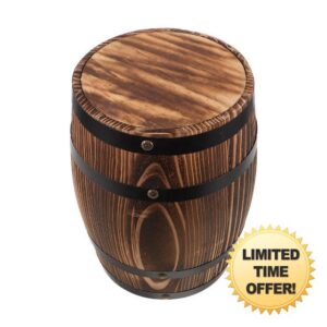 Lurrose Rustic Wooden Garden Stool with Barrel Shape