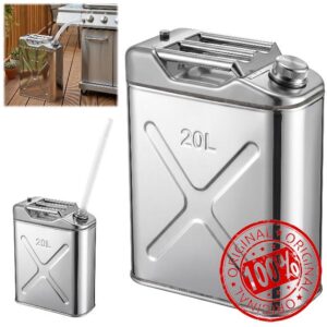 5.3 Gallon Cooking Oil Storage Container with Strainer Fryer Drain Hose 304 Stainless Hot Oil Container for Kitchen