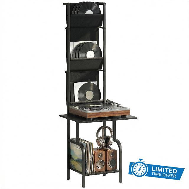 HOMCOM Vinyl Record Storage with Player Stand