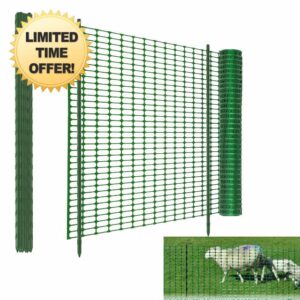 Fencing Mesh Garden Fence 1m x 20m with 17 Pack Fencing Pins
