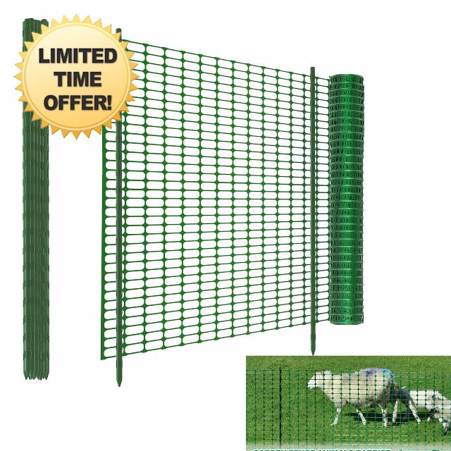 Fencing Mesh Garden Fence 1m x 20m with 17 Pack Fencing Pins
