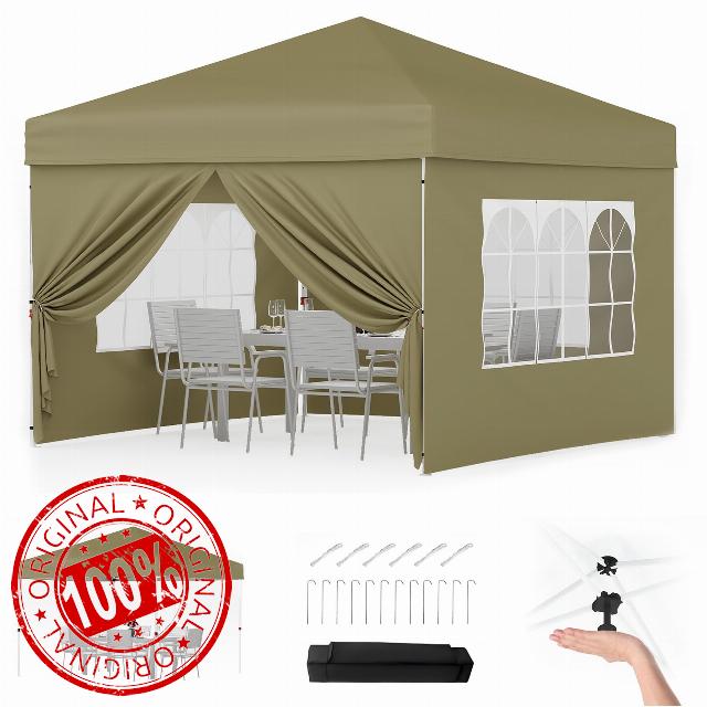 Aptliton 3x3m Pop Up Gazebo with 4 Sidewalls