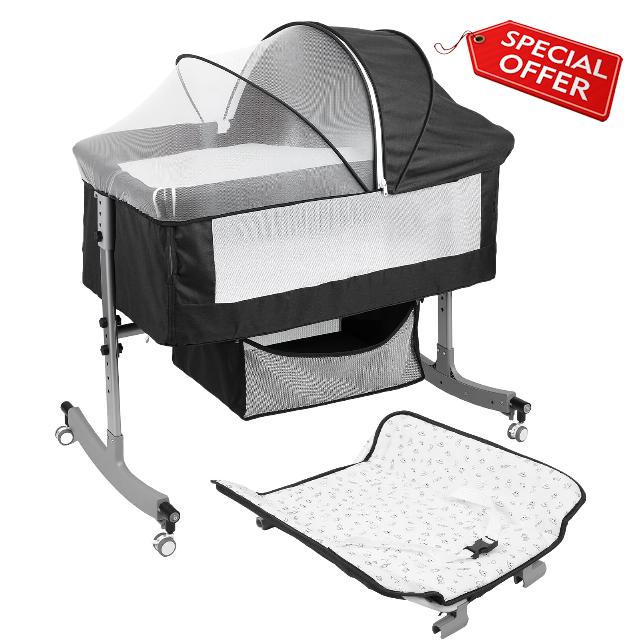 Baby Bedside Crib Baby Crib with with Wheels