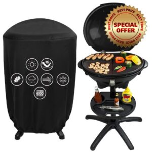 Andrew James Electric Barbecue Grill with Protective Weatherproof Cover – Outdoor Tabletop BBQ