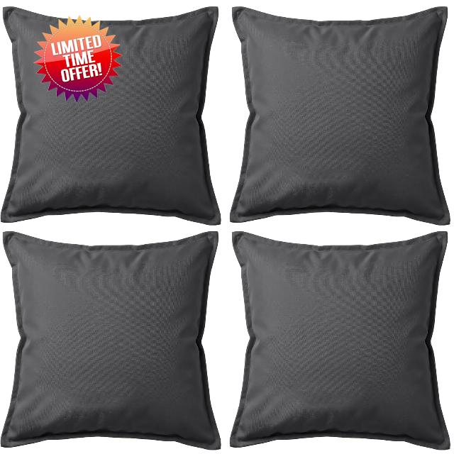 4 Pack Waterproof Outdoor Garden Furniture Seat Cushion 45x45cm Decorative Throw Pillow