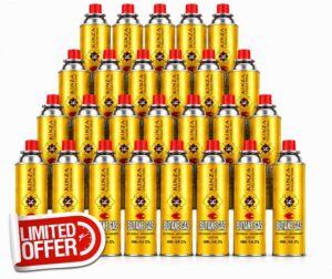 Pack Of 28 Portable Butane Gas Canisters 227g / 400ml – Butane Gas Cartridge Bottles for Portable Cooker