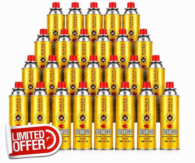 Pack Of 28 Portable Butane Gas Canisters 227g / 400ml – Butane Gas Cartridge Bottles for Portable Cooker