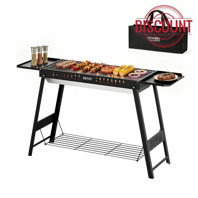 KEYO GRILL Portable Charcoal BBQ Grill - 345 Sq In