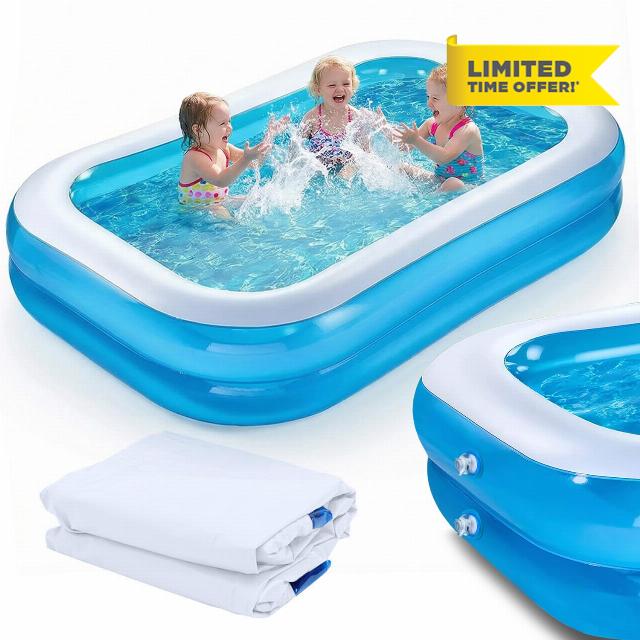 Inflatable Kids Paddling Pool with Leak Resistant Structure