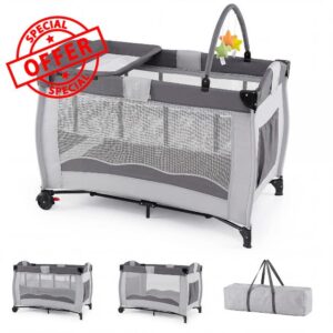 COSTWAY 4 in 1 Travel Cot