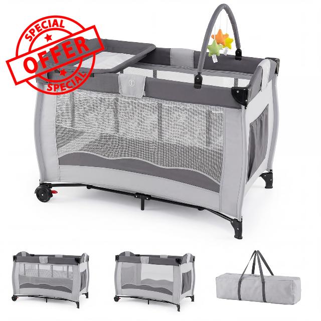 COSTWAY 4 in 1 Travel Cot