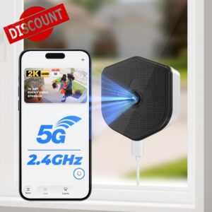 3MP 2K Window Camera Indoor 2.4GHz & 5GHz WiFi Window Cameras for Home Security Looking Outside with 24/7 Recording
