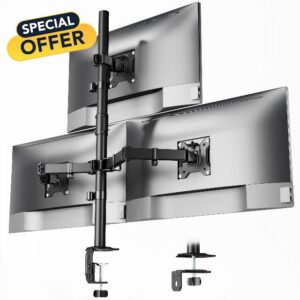 monTEK Stable Triple Monitor Stand Mount