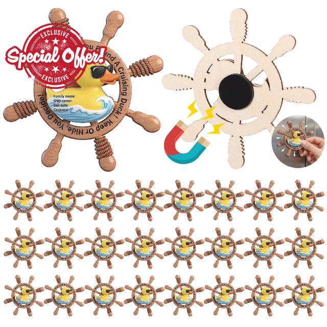 Unittype 24 Pcs Cruise Duck Magnetic Keep or Hide You Decide Wooden Magnetic Cruising Ducks for Cruise Ship Hiding Exchange Gifts Carnival Cabin Deco